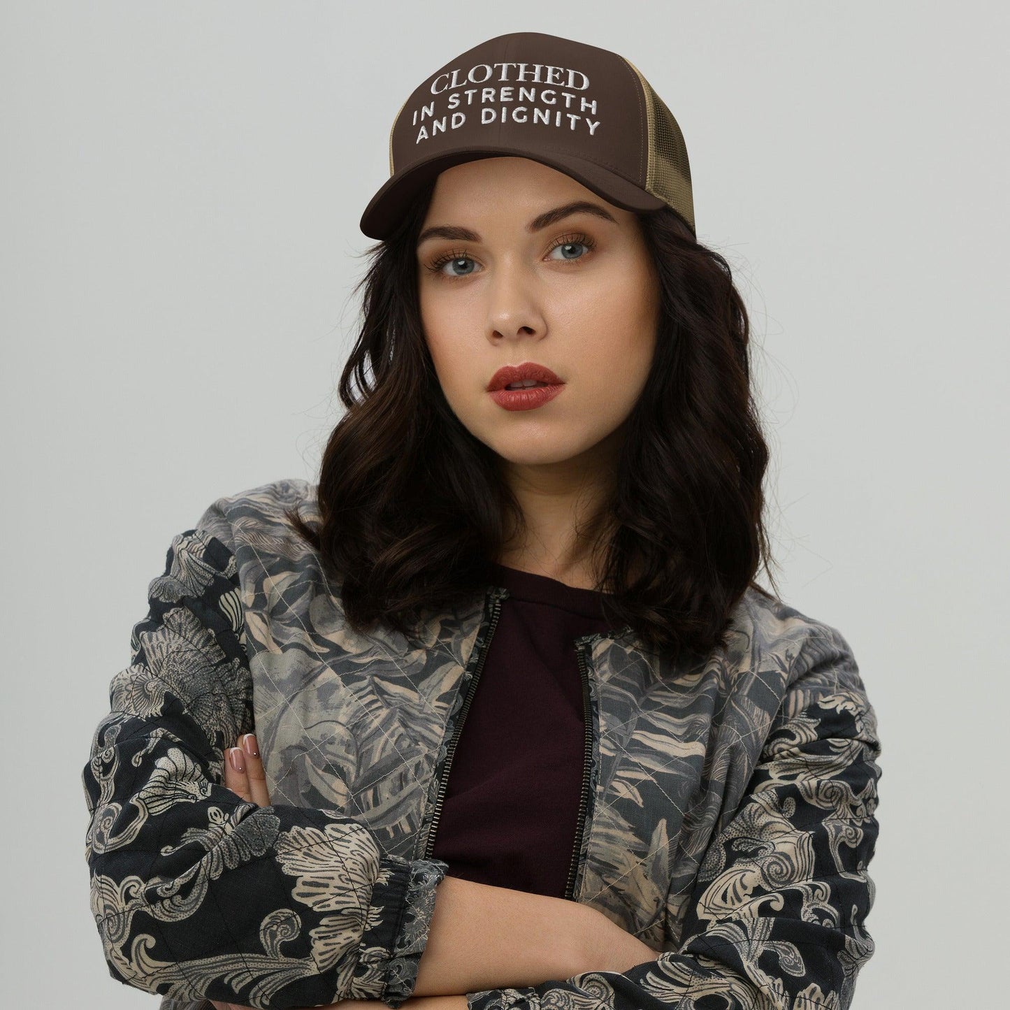 Clothed In Strength and Dignity – Faith-Based Embroidered Unisex Christian Cap - Inspired by True Love