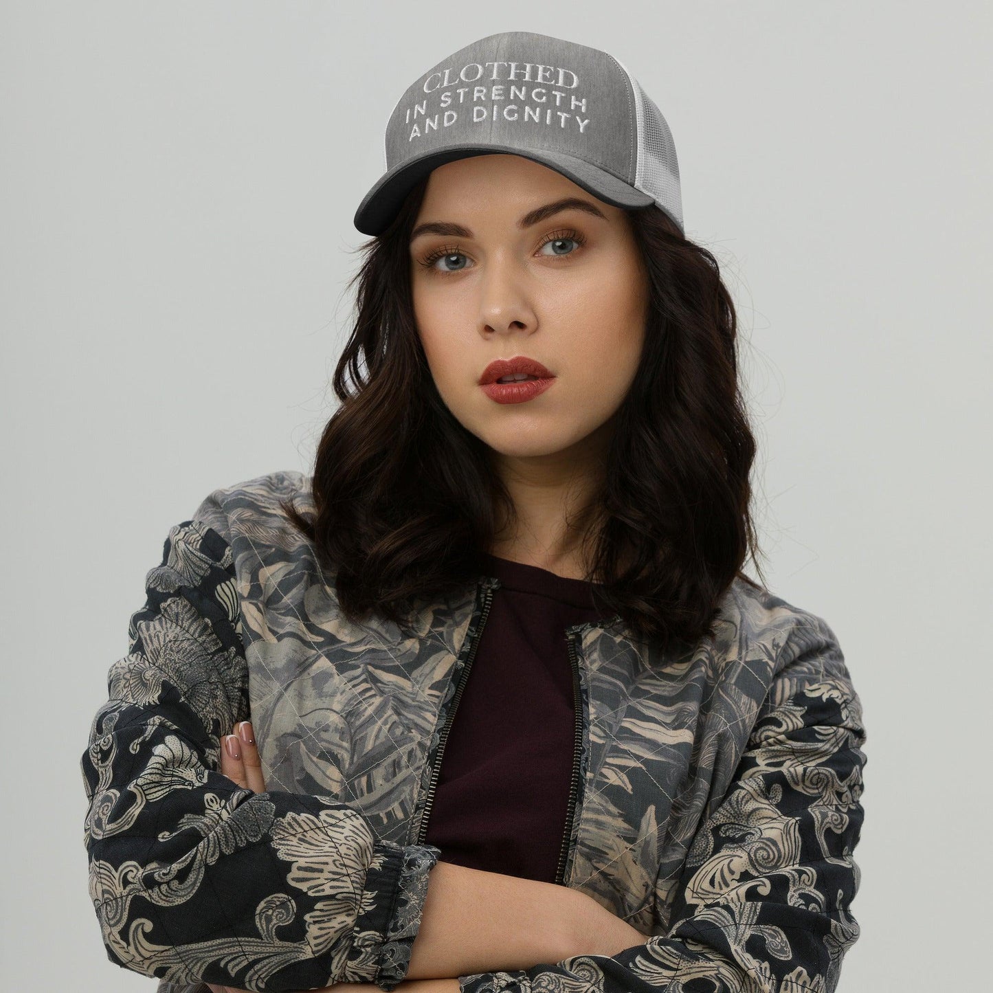 Clothed In Strength and Dignity – Faith-Based Embroidered Unisex Christian Cap - Inspired by True Love
