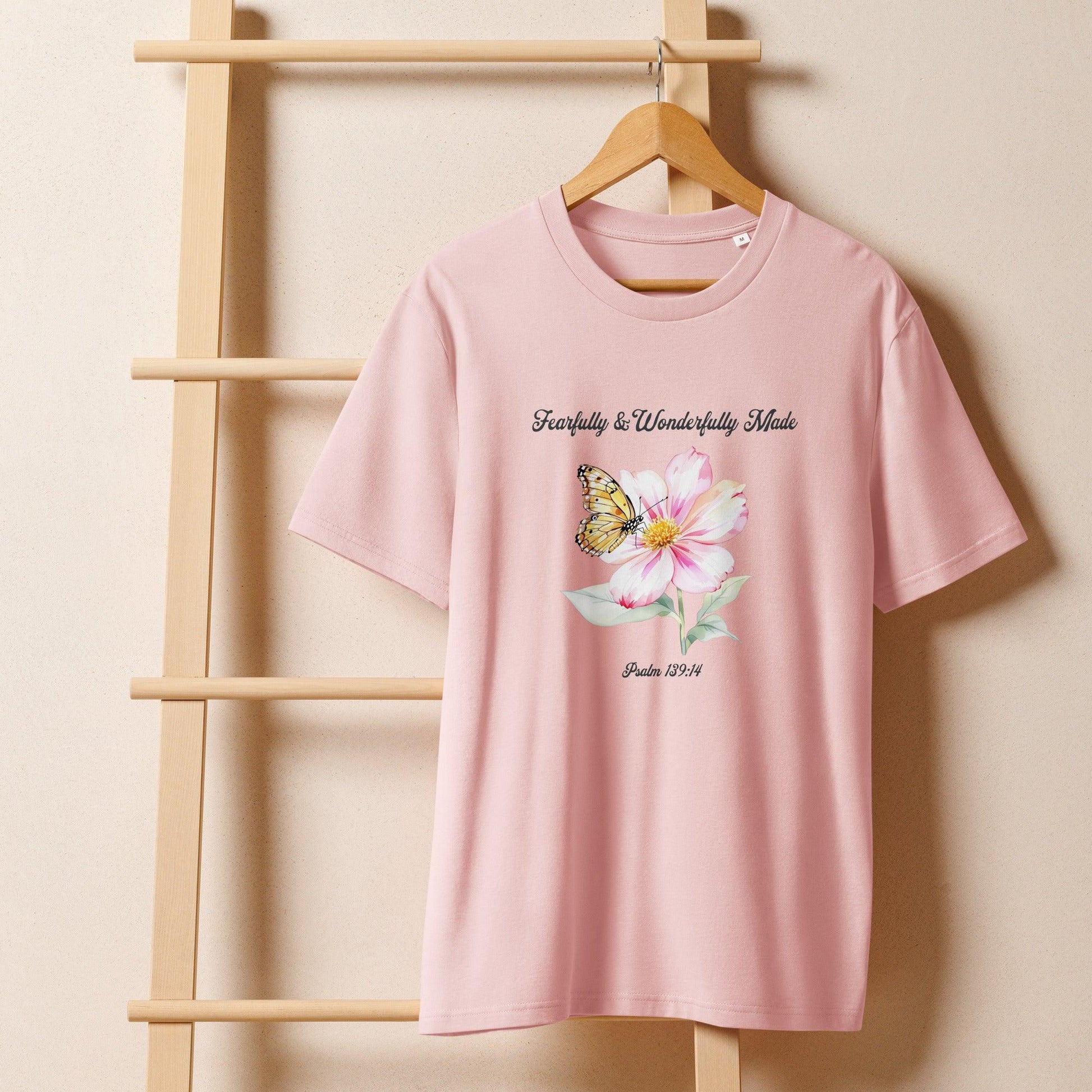 Women’s Organic T-Shirt – Fearfully and Wonderfully Made Inspirational Tee - Inspired by True Love