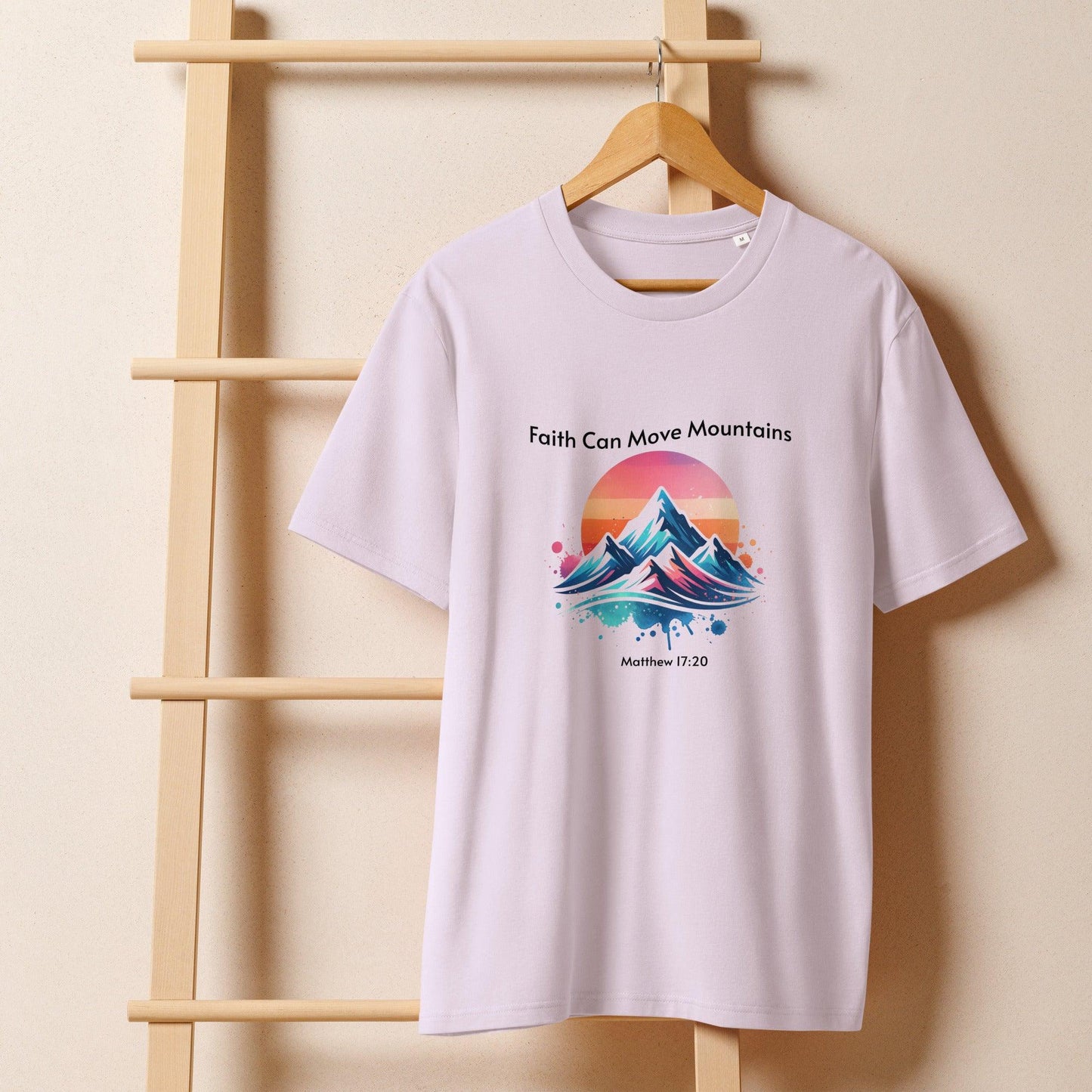 Women’s Organic T-Shirt – Faith Can Move Mountains Inspirational Tee - Inspired by True Love
