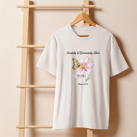 Women’s Organic T-Shirt – Fearfully and Wonderfully Made Inspirational Tee - Inspired by True Love