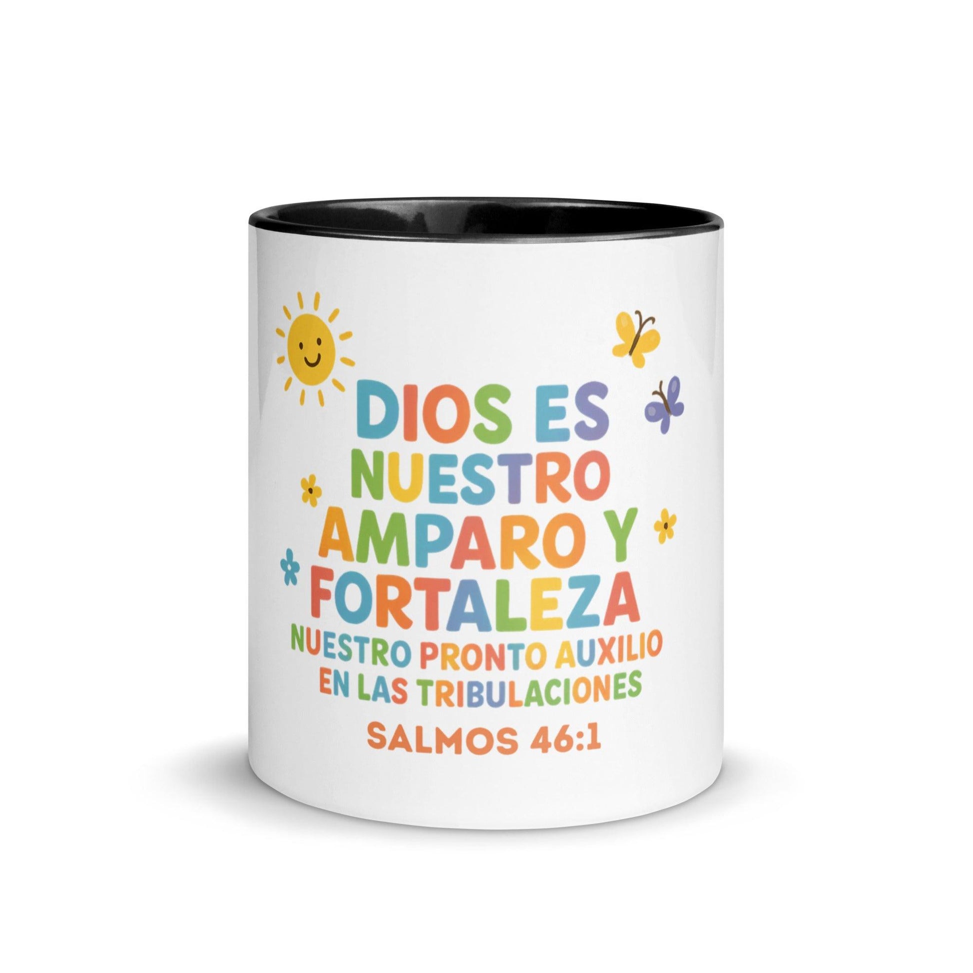 Psalm 46:1 Kids Mug – God Is Our Refuge and Strength Spanish Scripture Cup - Inspired by True Love