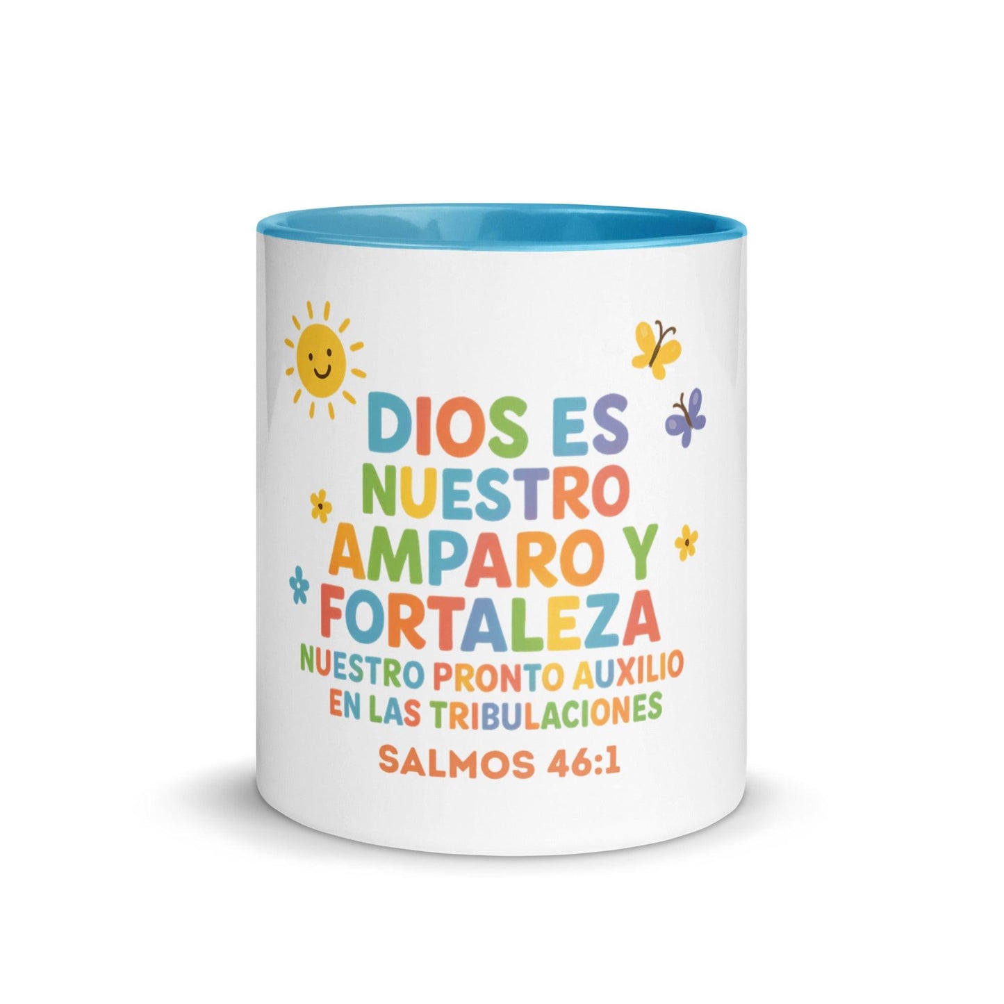 Psalm 46:1 Kids Mug – God Is Our Refuge and Strength Spanish Scripture Cup - Inspired by True Love