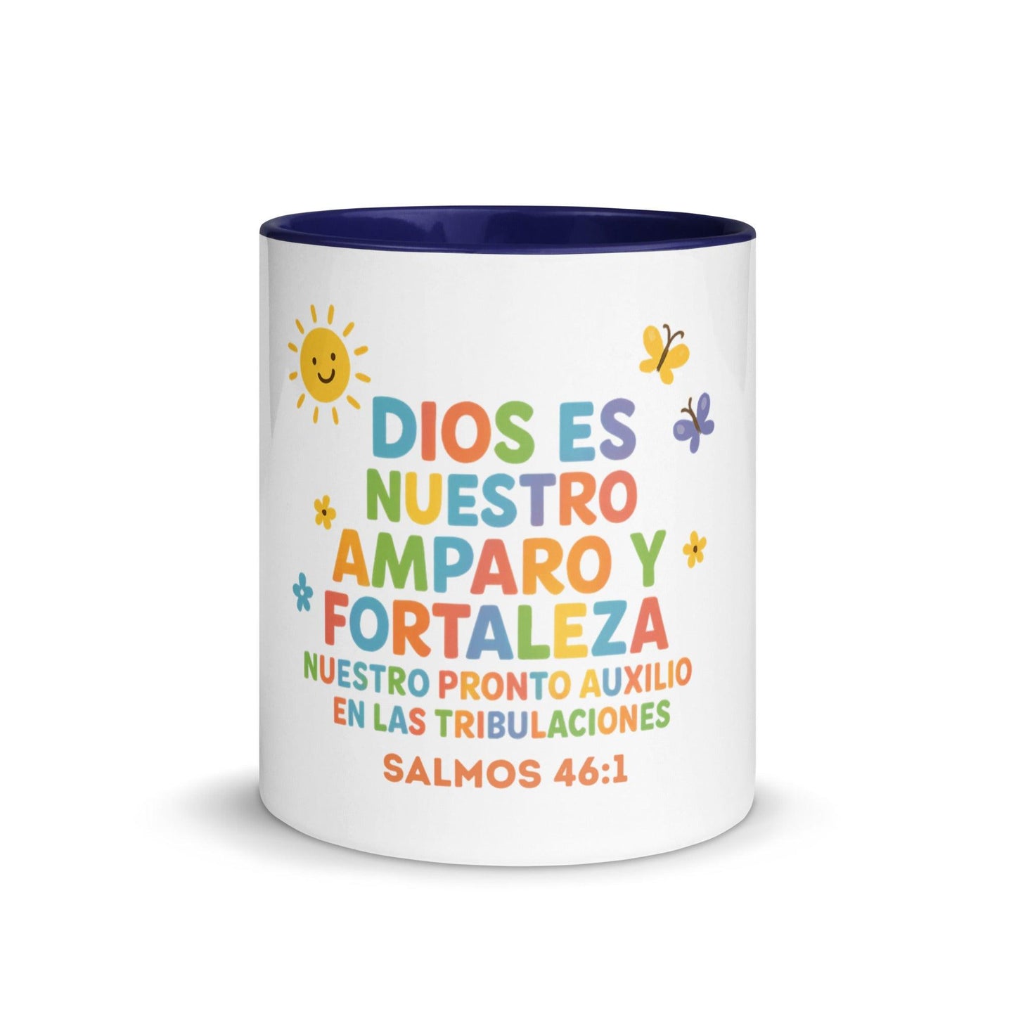 Psalm 46:1 Kids Mug – God Is Our Refuge and Strength Spanish Scripture Cup - Inspired by True Love