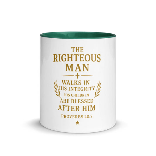 Proverbs 20:7 Mug – The Righteous Man Walks in Integrity Christian Cup - Inspired by True Love