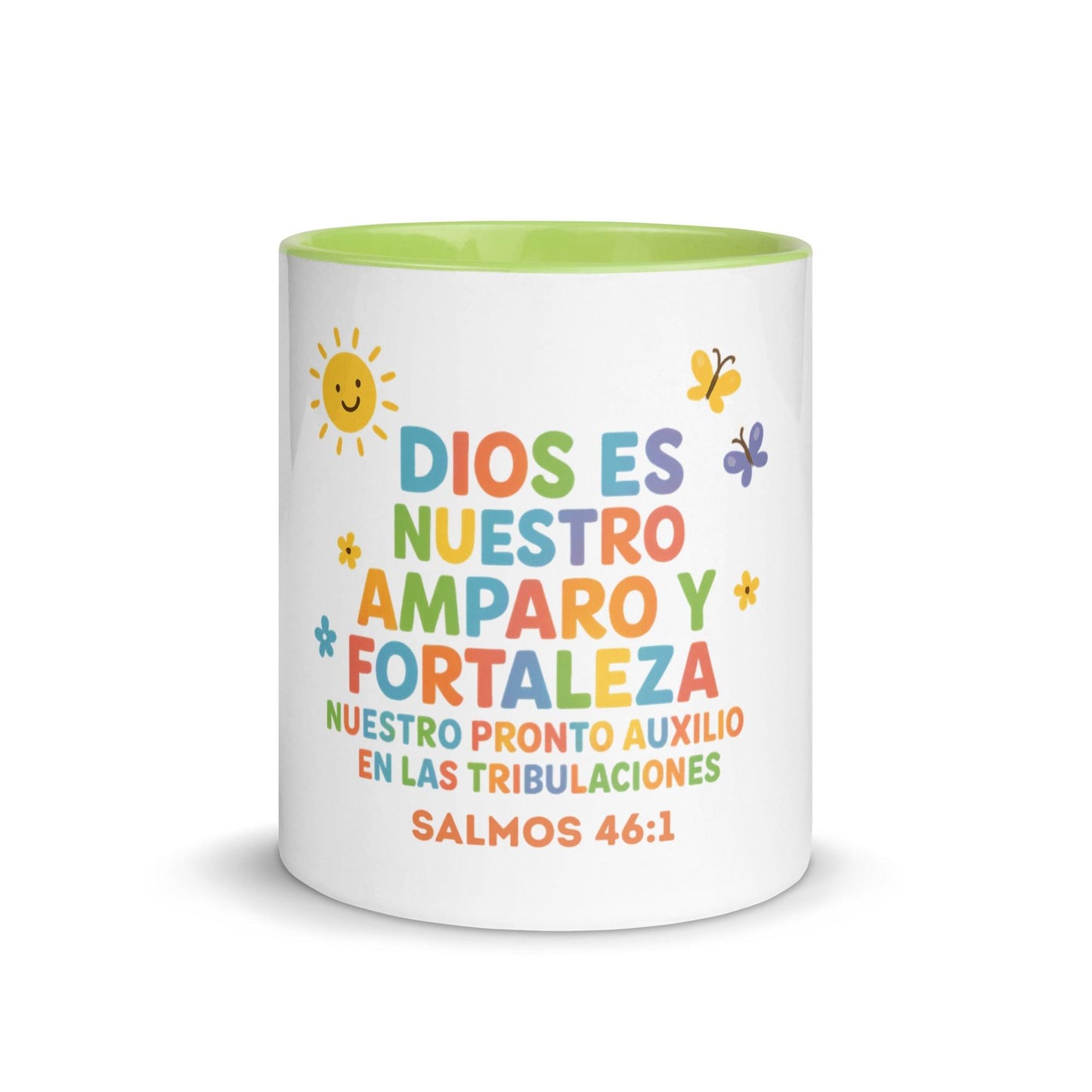 Psalm 46:1 Kids Mug – God Is Our Refuge and Strength Spanish Scripture Cup - Inspired by True Love