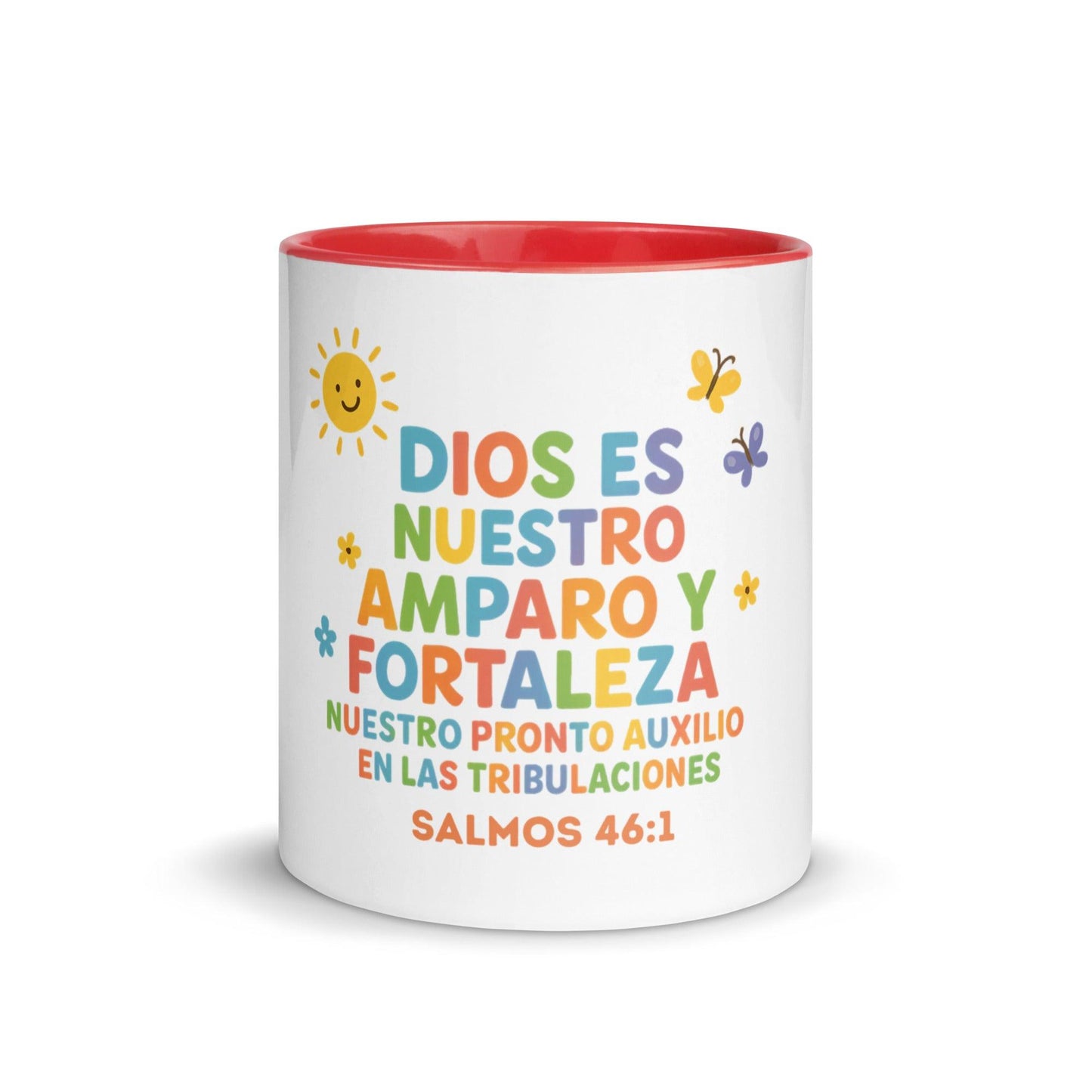Psalm 46:1 Kids Mug – God Is Our Refuge and Strength Spanish Scripture Cup - Inspired by True Love