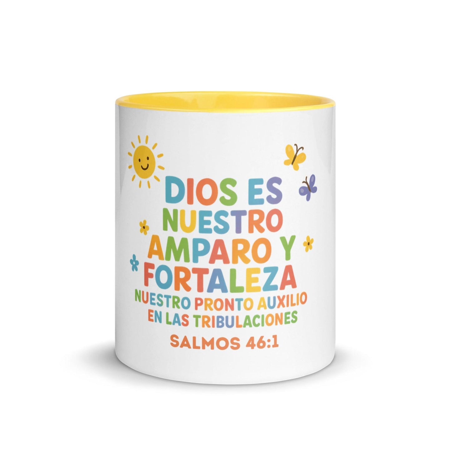 Psalm 46:1 Kids Mug – God Is Our Refuge and Strength Spanish Scripture Cup - Inspired by True Love