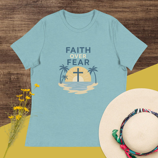 Faith Over Fear – Christian Women’s T-Shirt | Inspirational Bible Verse Tee - Inspired by True Love