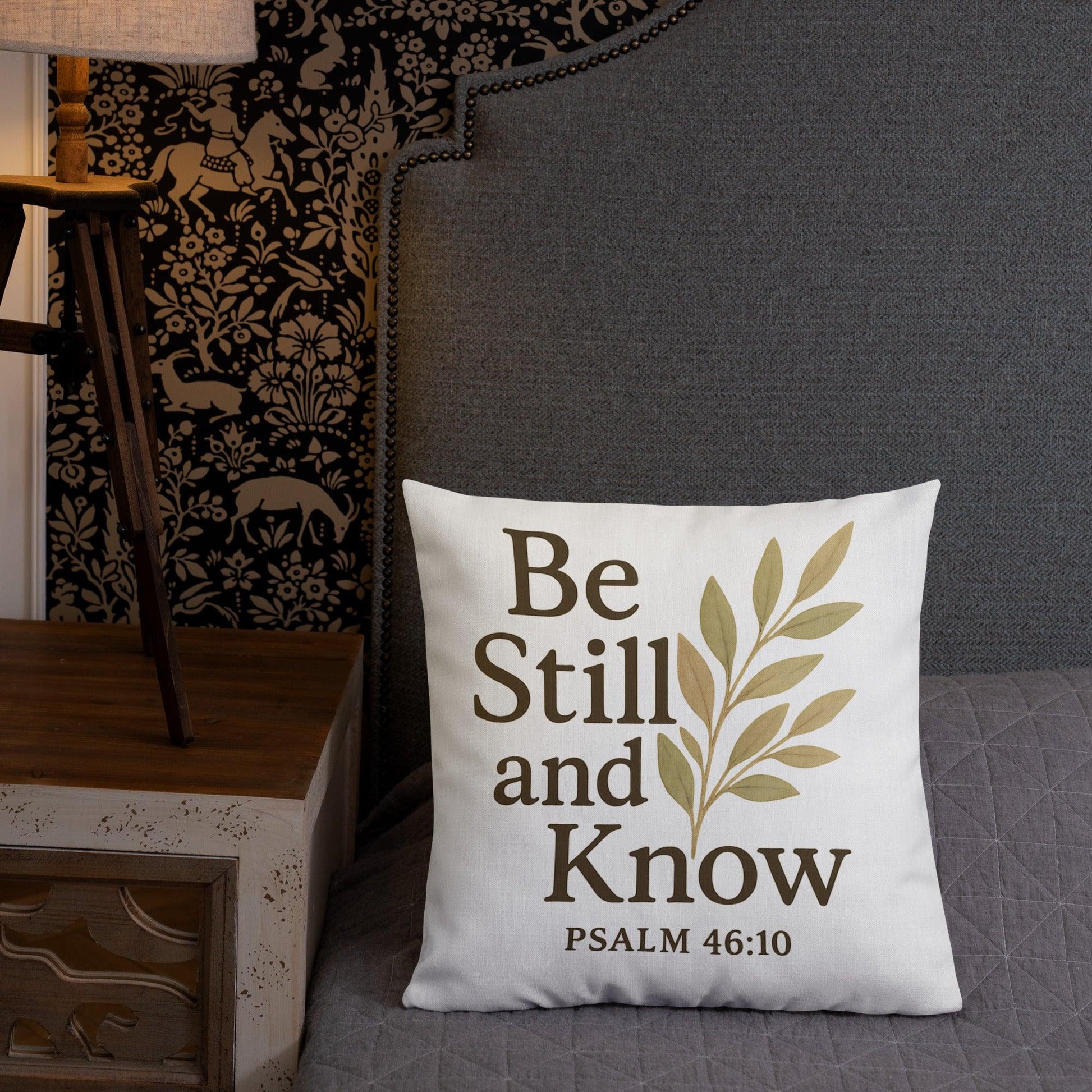 Psalm 46:10 Throw Pillow – Be Still and Know Christian Scripture Cushion - Inspired by True Love