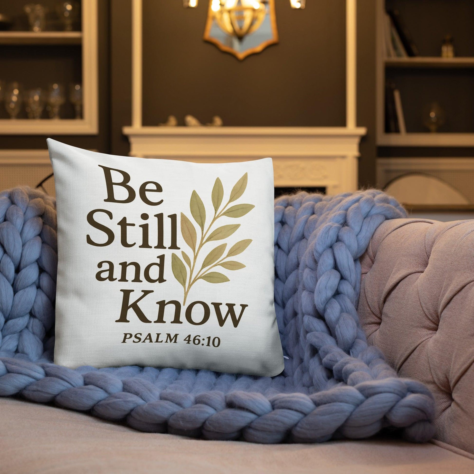 Psalm 46:10 Throw Pillow – Be Still and Know Christian Scripture Cushion - Inspired by True Love