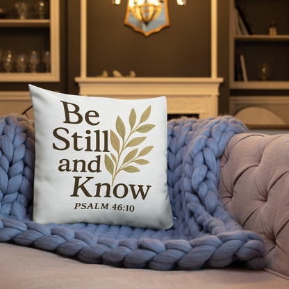 Psalm 46:10 Throw Pillow – Be Still and Know Christian Scripture Cushion - Inspired by True Love