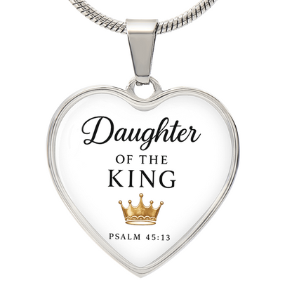 Daughter of the King Necklace – Psalm 45:13 Christian Jewelry Gift for Women, Faith Pendant, Religious Gift for Daughter, Inspirational Necklace - Inspired by True Love