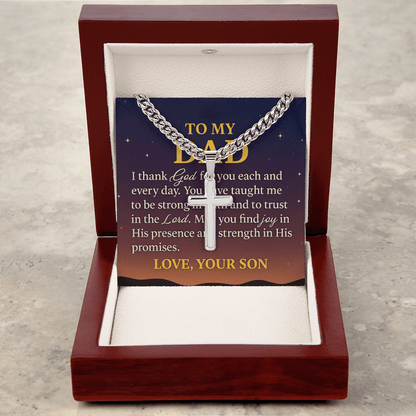 To My Dad Cross Necklace - Inspired by True Love