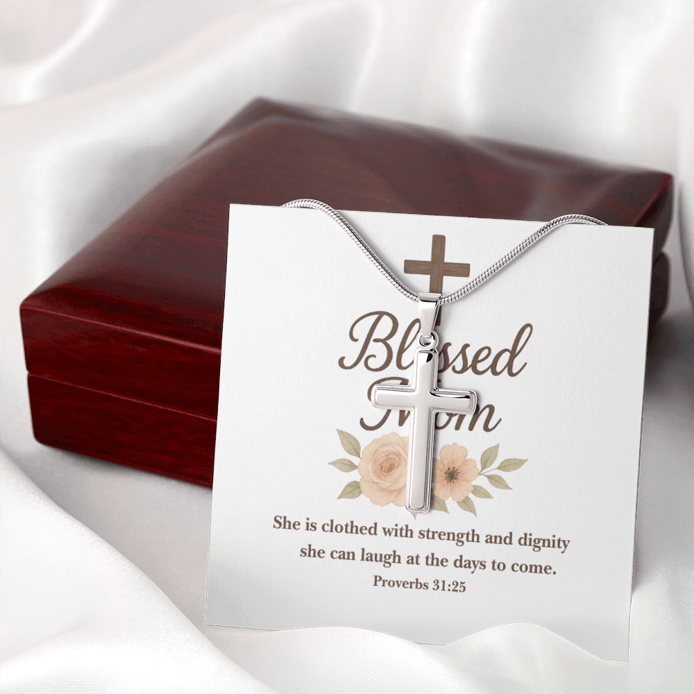 Cross Necklace – Blessed Mom Christian Jewelry Gift for Mother - Inspired by True Love