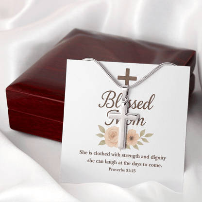 Cross Necklace – Blessed Mom Christian Jewelry Gift for Mother - Inspired by True Love