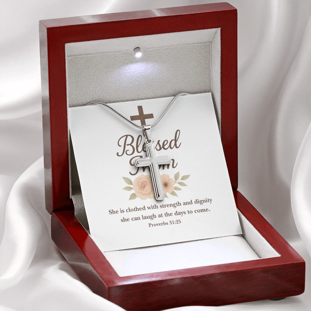 Cross Necklace – Blessed Mom Christian Jewelry Gift for Mother - Inspired by True Love