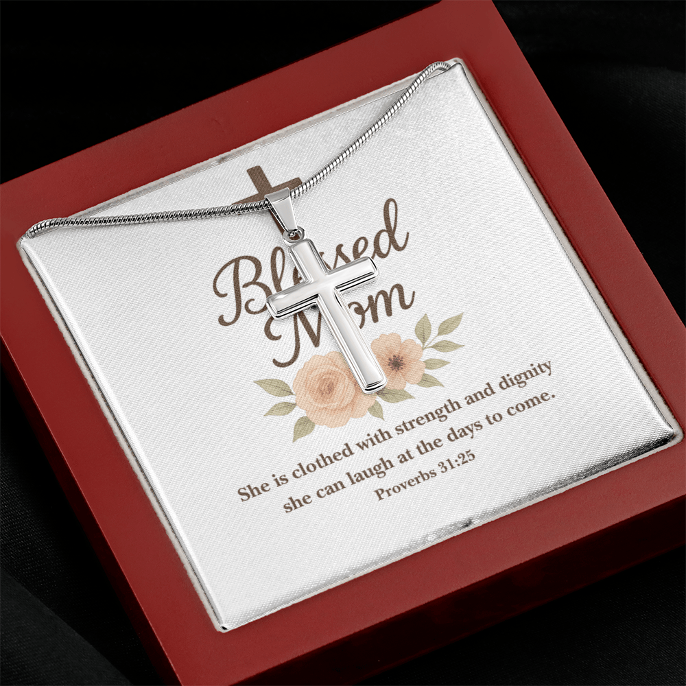 Cross Necklace – Blessed Mom Christian Jewelry Gift for Mother - Inspired by True Love
