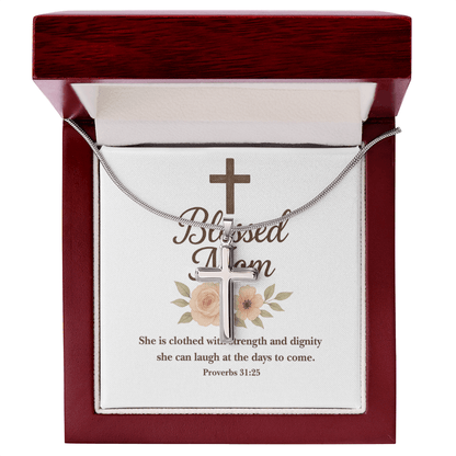 Cross Necklace – Blessed Mom Christian Jewelry Gift for Mother - Inspired by True Love