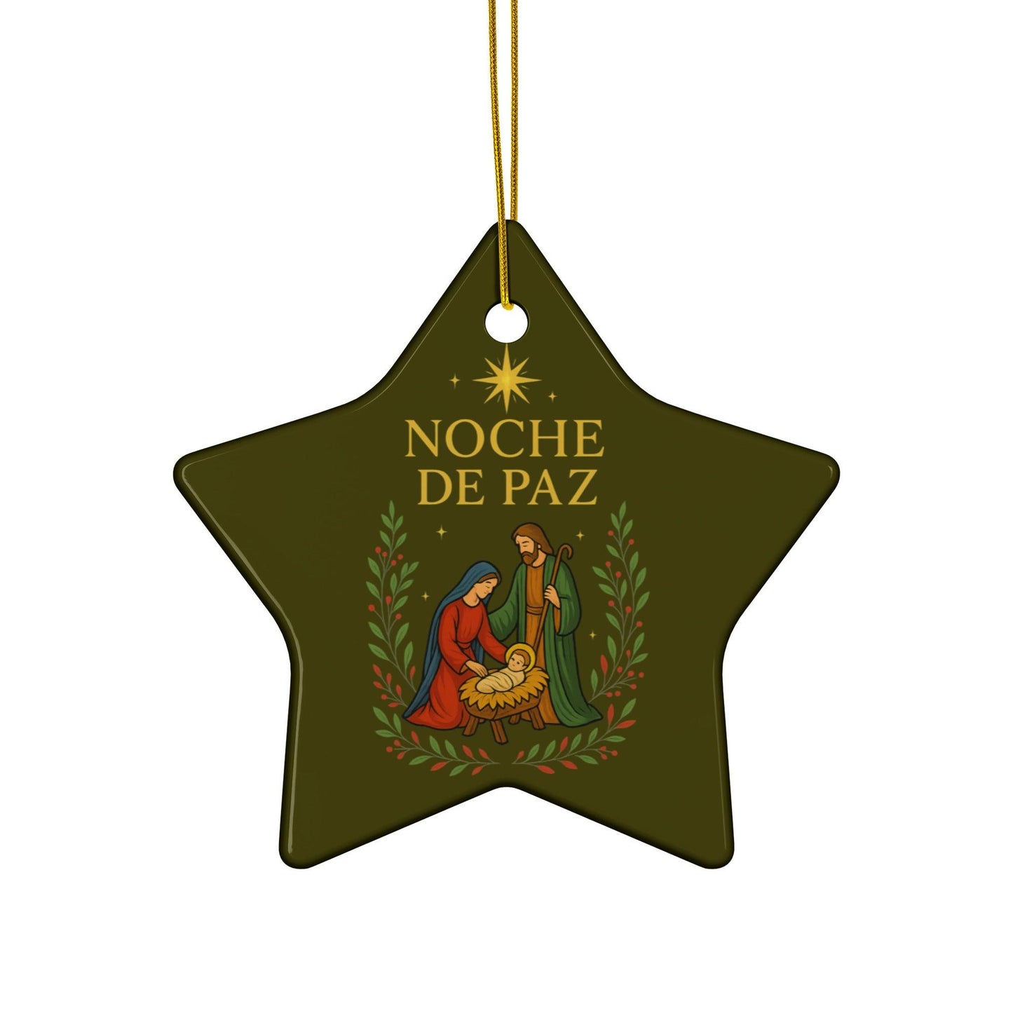 Noche de Paz Ornament – Spanish Christian Ceramic Christmas Decoration - Inspired by True Love