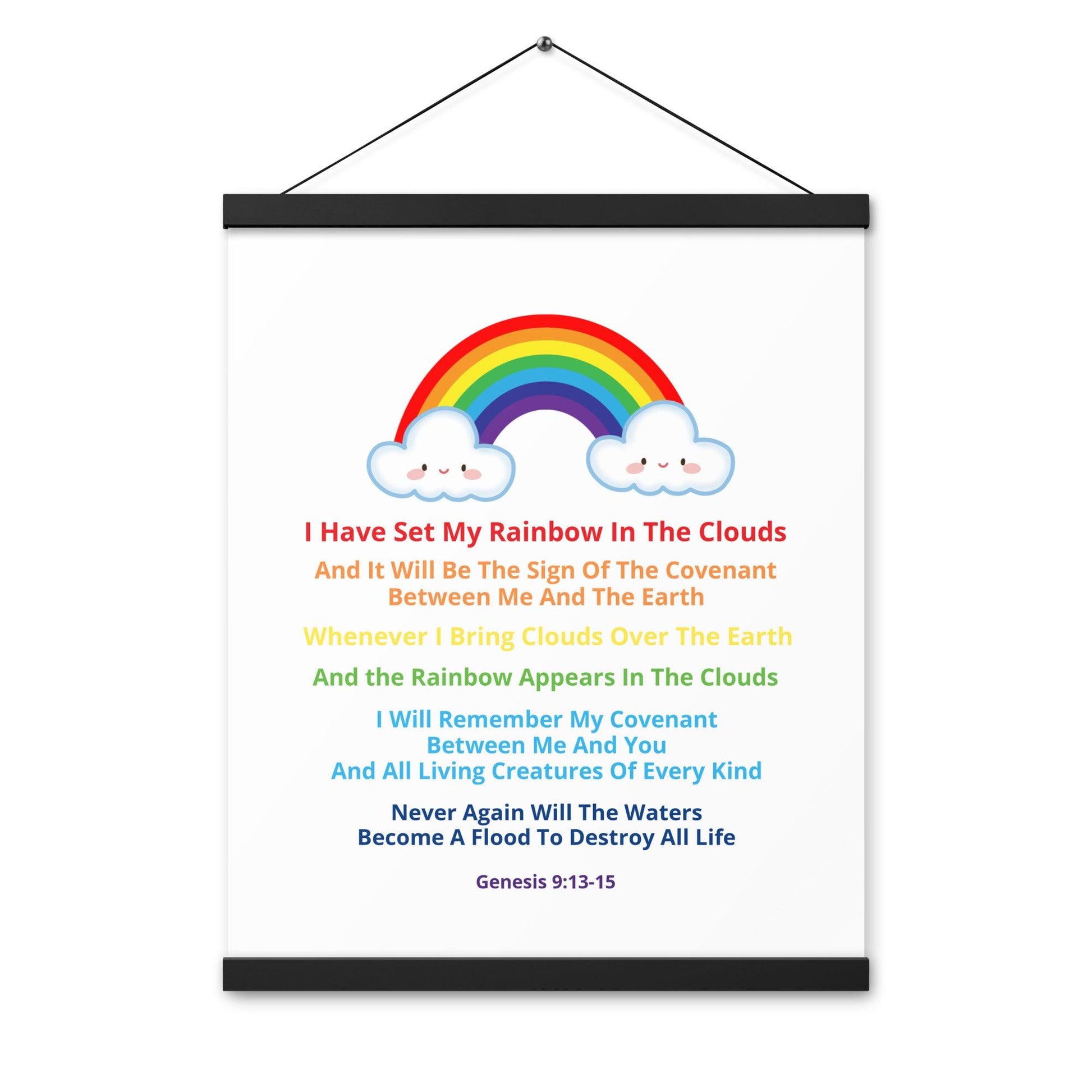 Christian Kids Poster – Genesis 9:13-15 Bible Verse | God’s Promise and the Rainbow - Inspired by True Love