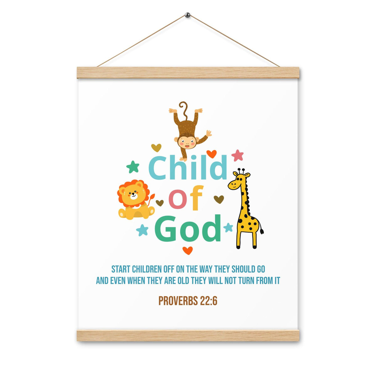 Christian Kids Poster – Proverbs 22:6 Bible Verse | Train a Child - Inspired by True Love