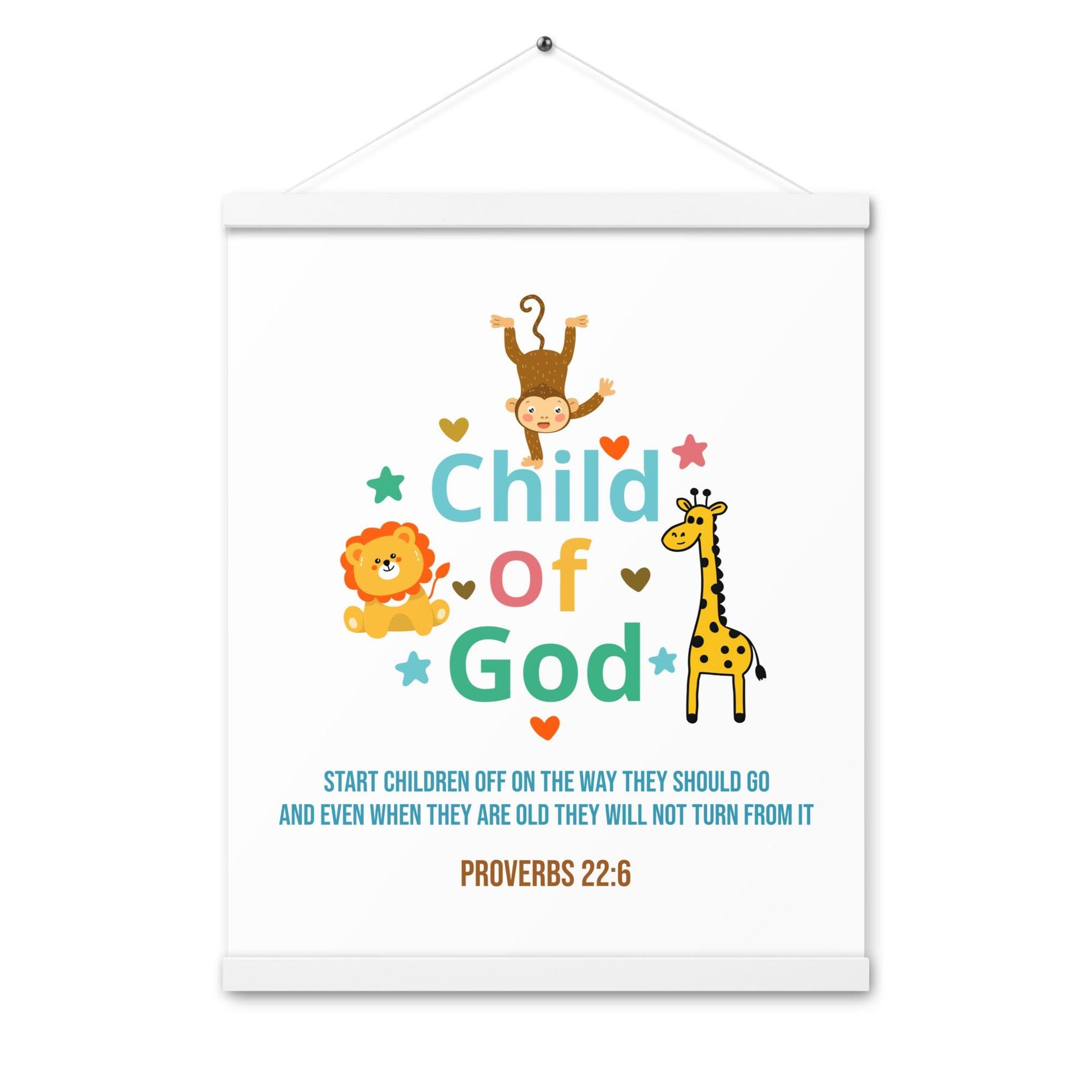 Christian Kids Poster – Proverbs 22:6 Bible Verse | Train a Child - Inspired by True Love