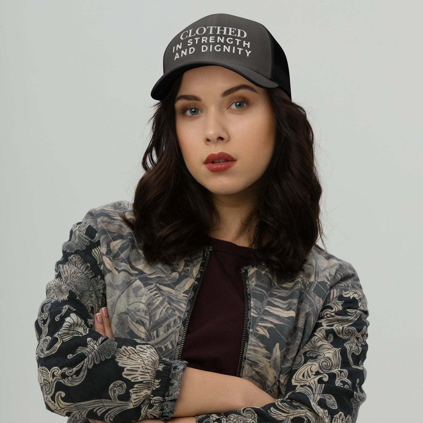 Clothed In Strength and Dignity – Faith-Based Embroidered Unisex Christian Cap - Inspired by True Love