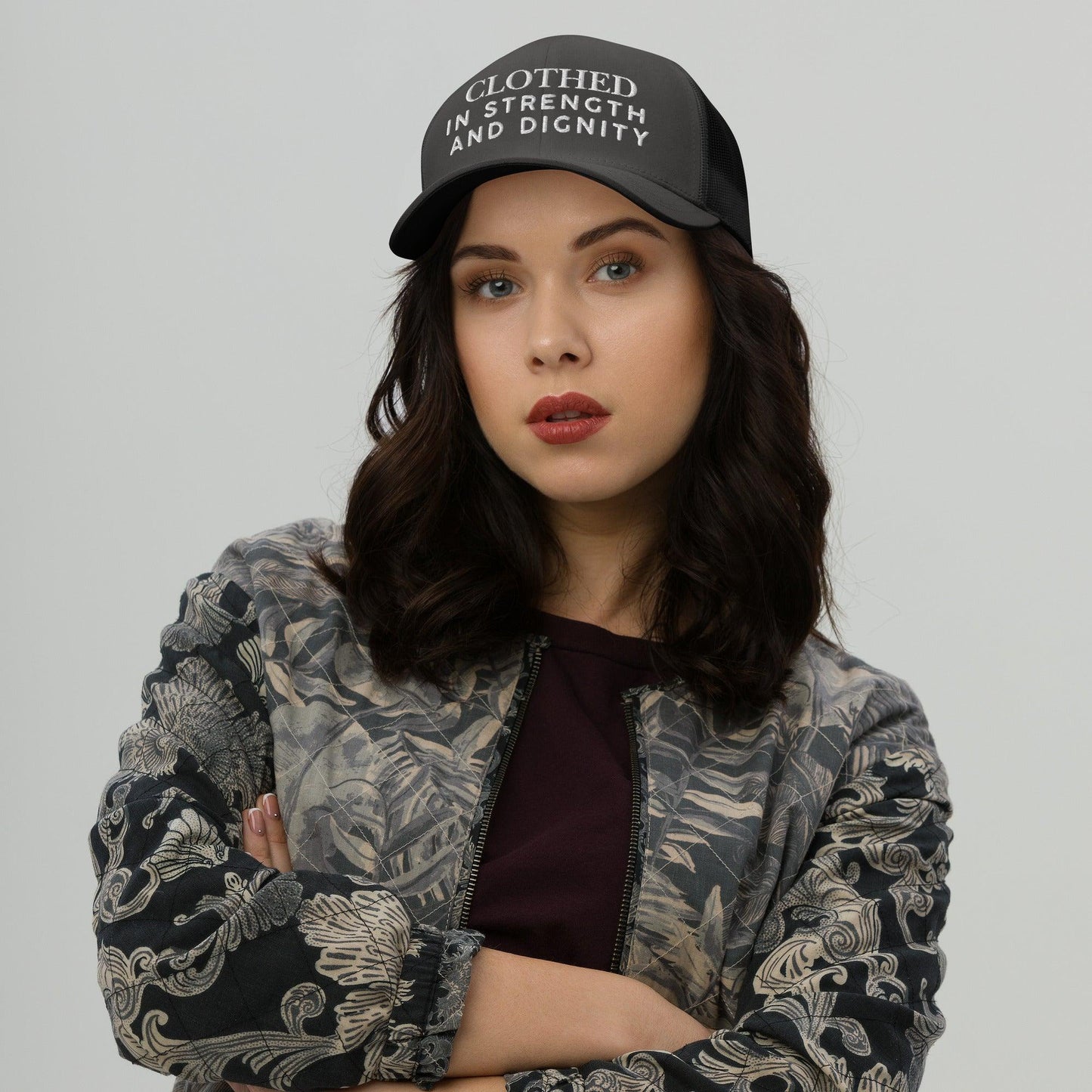 Clothed In Strength and Dignity – Faith-Based Embroidered Unisex Christian Cap - Inspired by True Love