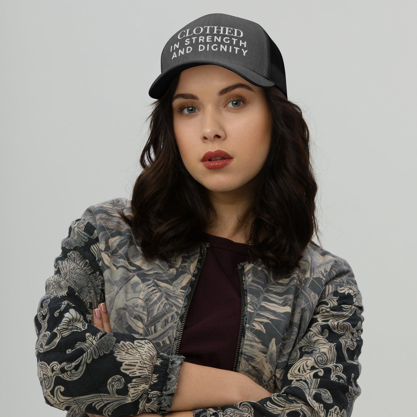 Clothed In Strength and Dignity – Faith-Based Embroidered Unisex Christian Cap - Inspired by True Love