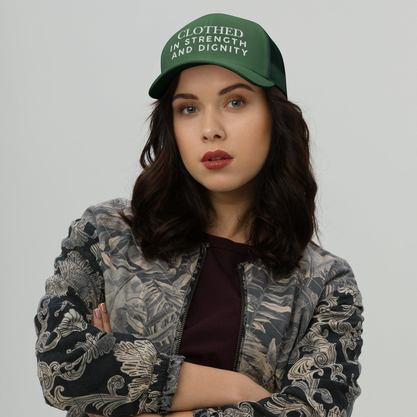 Clothed In Strength and Dignity – Faith-Based Embroidered Unisex Christian Cap - Inspired by True Love