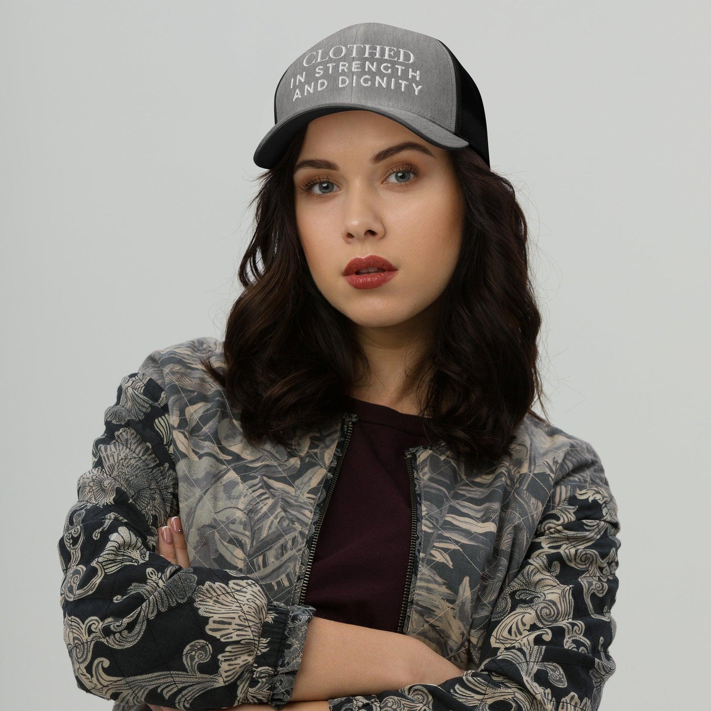 Clothed In Strength and Dignity – Faith-Based Embroidered Unisex Christian Cap - Inspired by True Love