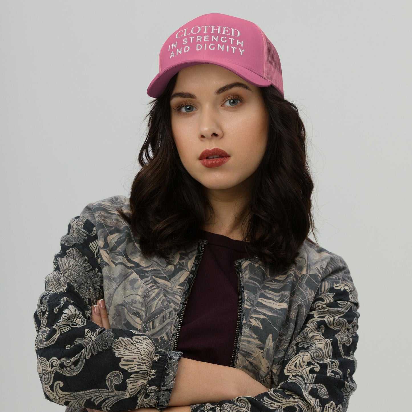 Clothed In Strength and Dignity – Faith-Based Embroidered Unisex Christian Cap - Inspired by True Love