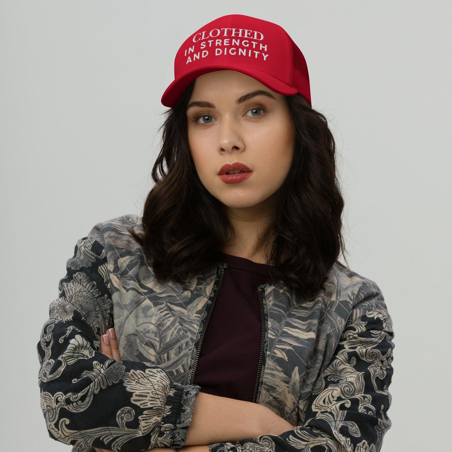 Clothed In Strength and Dignity – Faith-Based Embroidered Unisex Christian Cap - Inspired by True Love