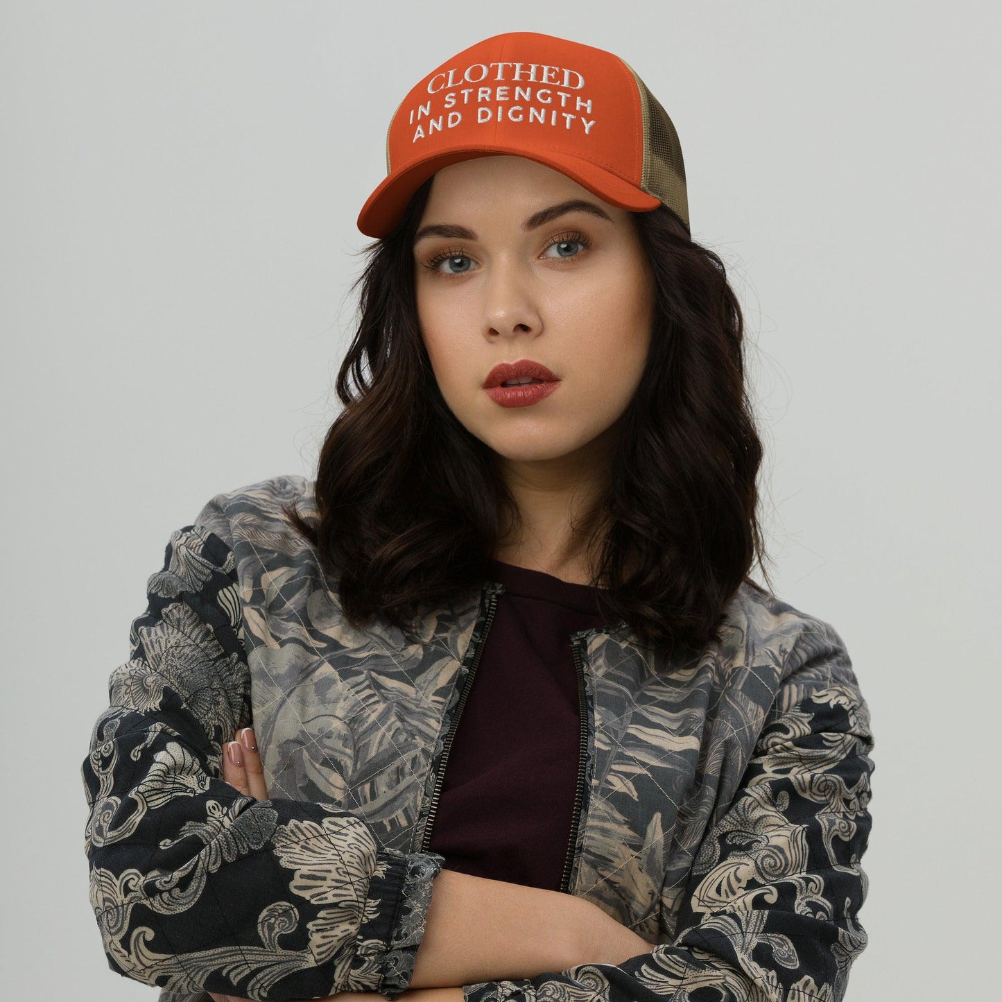 Clothed In Strength and Dignity – Faith-Based Embroidered Unisex Christian Cap - Inspired by True Love