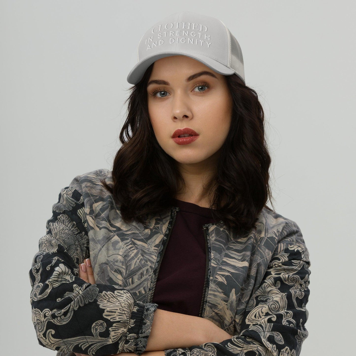Clothed In Strength and Dignity – Faith-Based Embroidered Unisex Christian Cap - Inspired by True Love