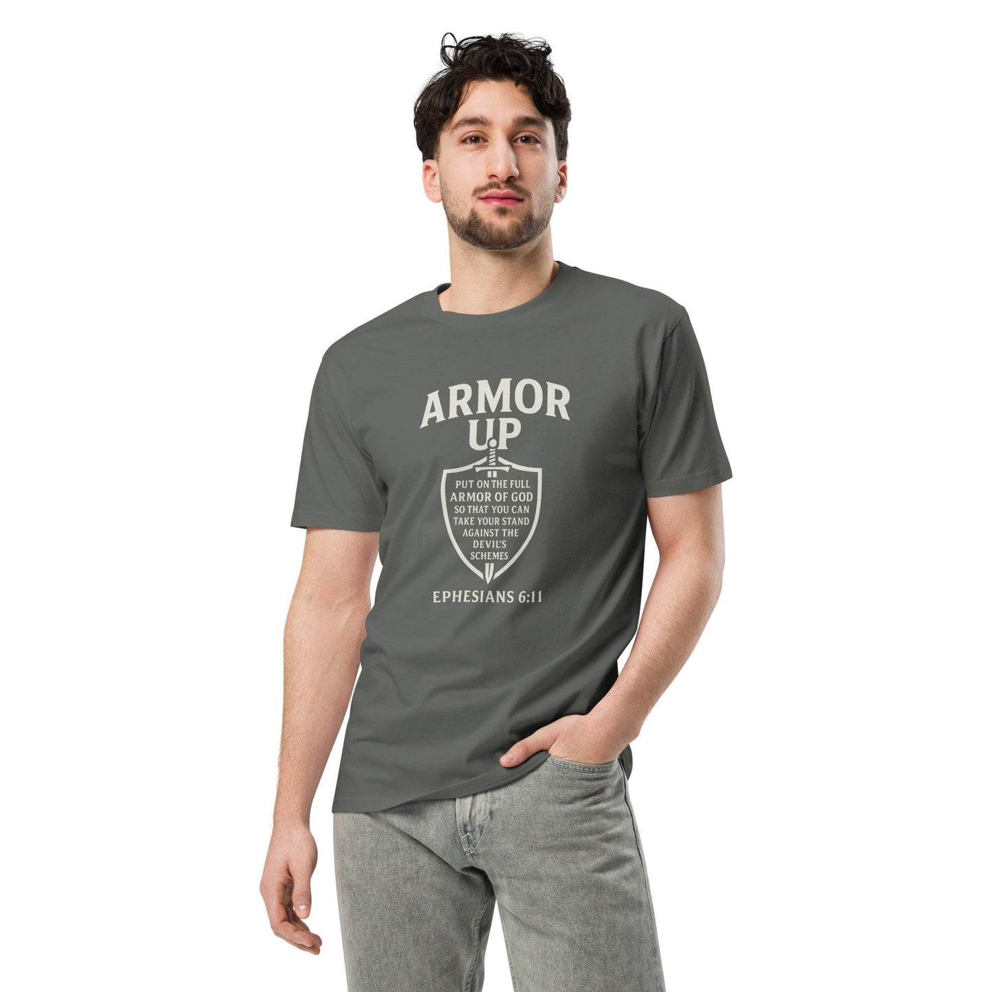 Armor Up T-Shirt – Ephesians 6:11 Christian Unisex Tee – Spiritual Warfare Faith Shirt – Bible Verse Apparel - Inspired by True Love